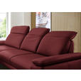 ECKSOFA in Echtleder Rot  - Rot/Schwarz, Design, Leder/Metall (193/332cm) - Dieter Knoll