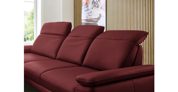 ECKSOFA in Echtleder Rot  - Rot/Schwarz, Design, Leder/Metall (193/332cm) - Dieter Knoll