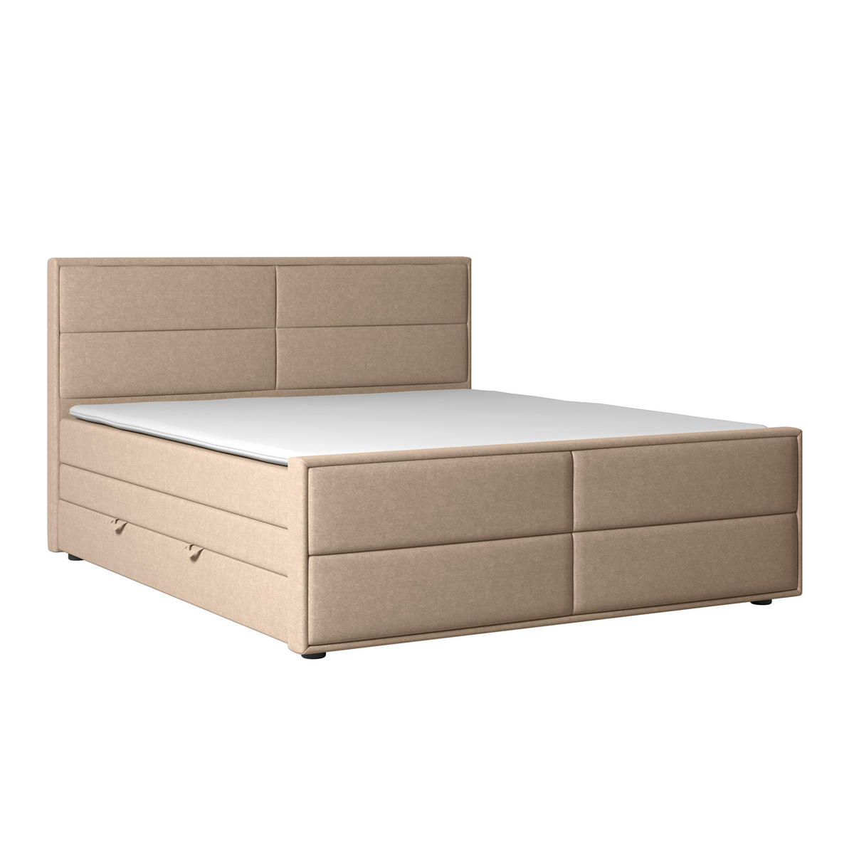 BOXSPRINGBETT 180/200 cm  in Naturfarben  - Schwarz/Naturfarben, Modern, Karton/Holz (180/200cm) - MID.YOU