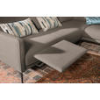 ECKSOFA in Flachgewebe, Struktur Hellbraun  - Hellbraun/Anthrazit, Design, Textil/Metall (254/230cm) - Ambiente