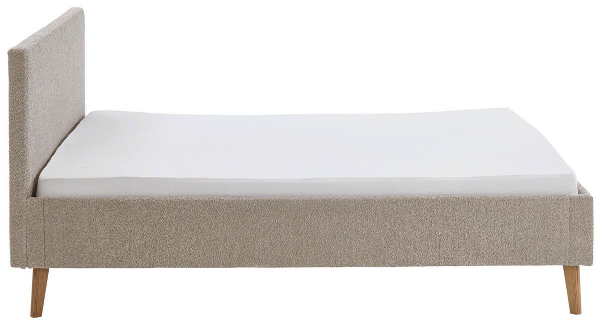POLSTERBETT 140/200 cm  in Taupe  - Taupe/Eichefarben, Basics, Holz/Textil (140/200cm) - Boxxx