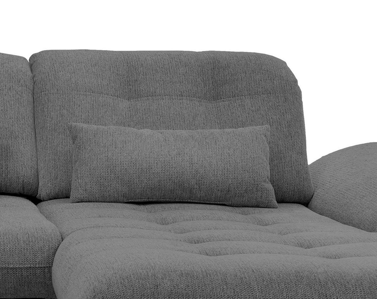 ECKSOFA in Chenille Graubraun  - Chromfarben/Graubraun, Modern, Textil/Metall (314/184cm) - Livetastic