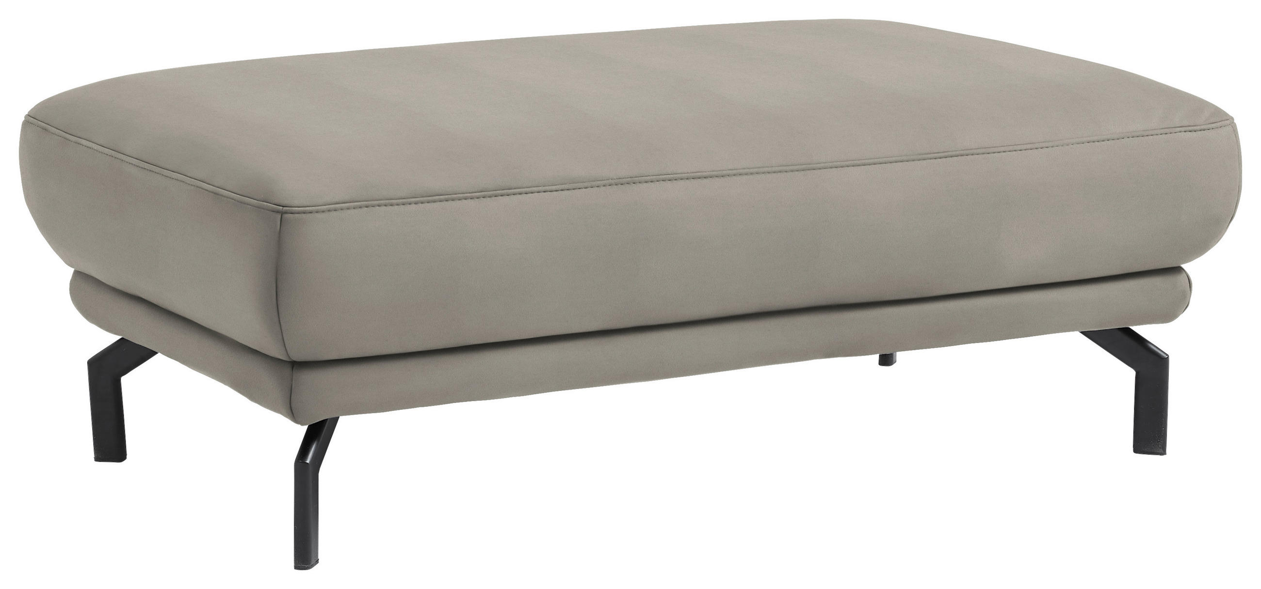 HOCKER in Textil Silberfarben  - Silberfarben/Schwarz, Design, Textil/Metall (127/46/72cm) - Dieter Knoll