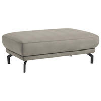 HOCKER in Textil Silberfarben  - Silberfarben/Schwarz, Design, Textil/Metall (127/46/72cm) - Dieter Knoll