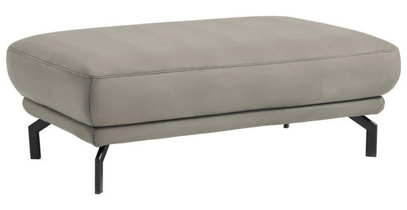 HOCKER in Textil Silberfarben  - Silberfarben/Schwarz, Design, Textil/Metall (127/46/72cm) - Dieter Knoll