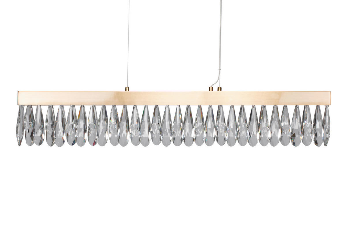 KRISTALL-HÄNGELEUCHTE 90/6/150 cm   - Klar, Trend, Glas (90/6/150cm) - Glandor