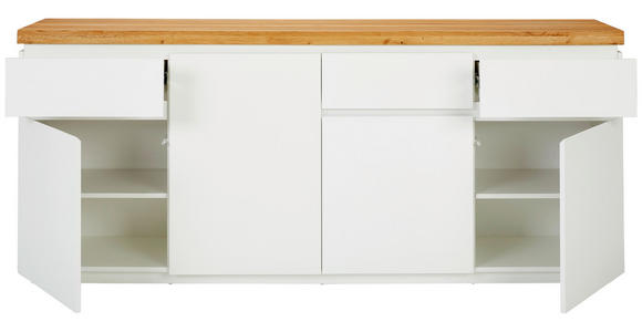 SIDEBOARD 195/82/42 cm  in Weiß, Eichefarben  - Eichefarben/Weiß, KONVENTIONELL, Holz/Holzwerkstoff (195/82/42cm) - Novel