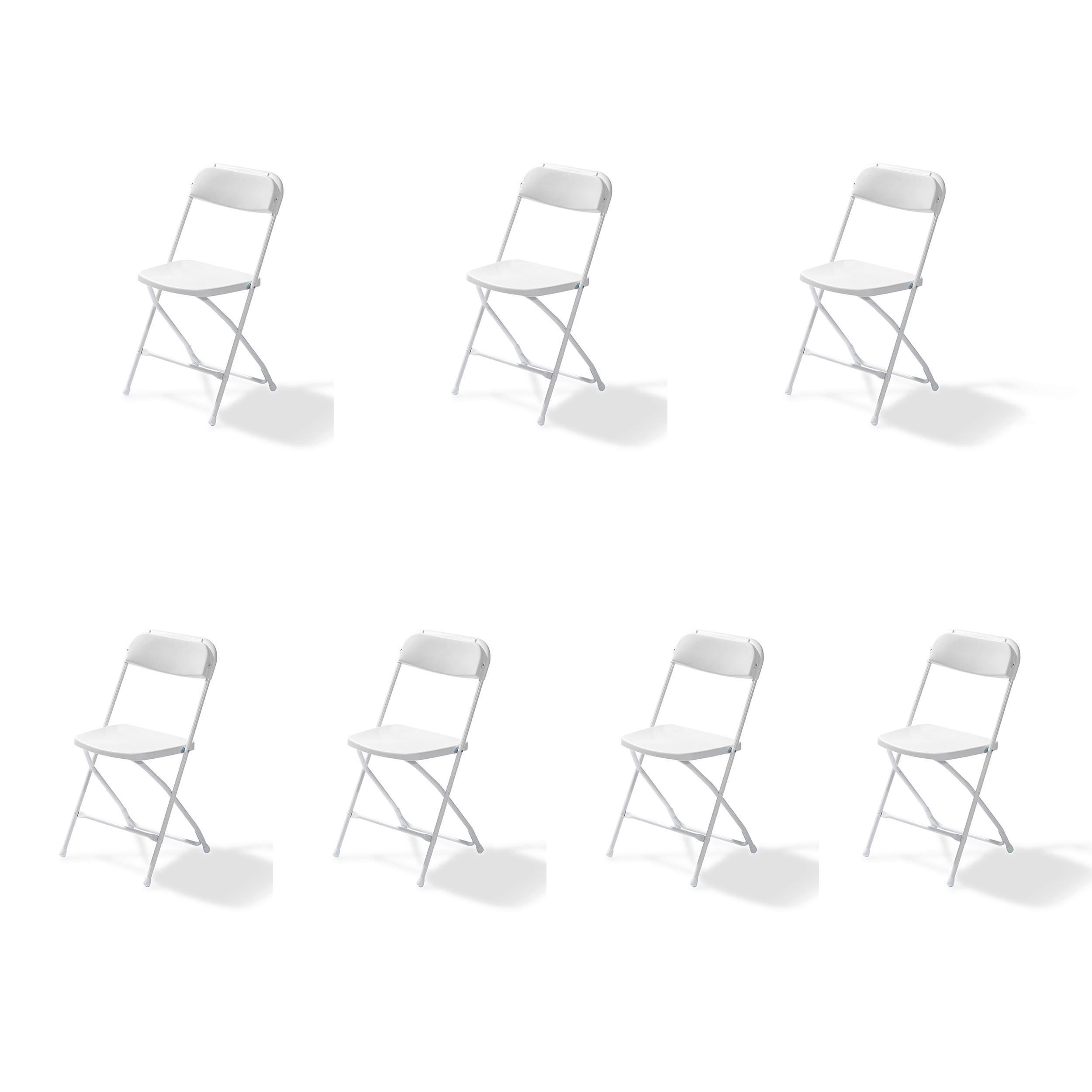 GARTENKLAPPSESSEL-SET in Metall, Kunststoff Weiß  - Weiß, LIFESTYLE, Kunststoff/Metall (43/80/49cm)