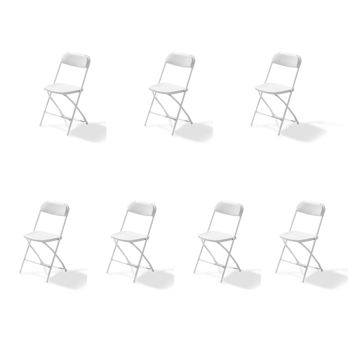 GARTENKLAPPSESSEL-SET in Metall, Kunststoff Weiß  - Weiß, LIFESTYLE, Kunststoff/Metall (43/80/49cm)