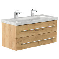 WASCHTISCHKOMBI 100 cm  - Eichefarben, Basics, Holzwerkstoff/Stein (100cm) - MID.YOU