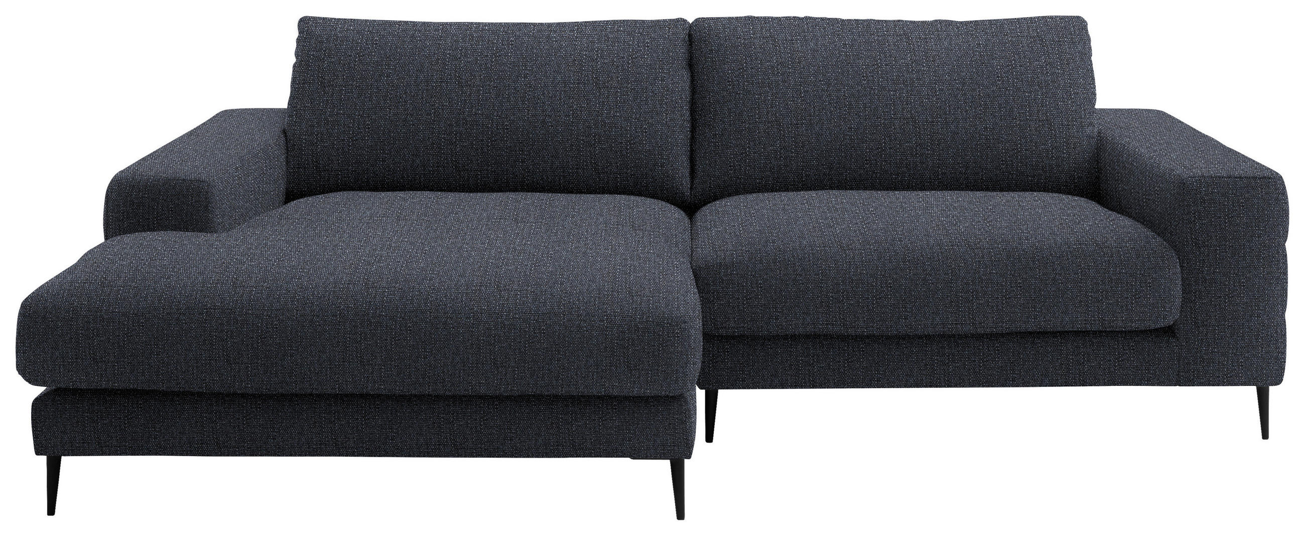 ECKSOFA in Flachgewebe Dunkelgrau  - Dunkelgrau/Schwarz, Design, Textil/Metall (177/253cm) - Dieter Knoll