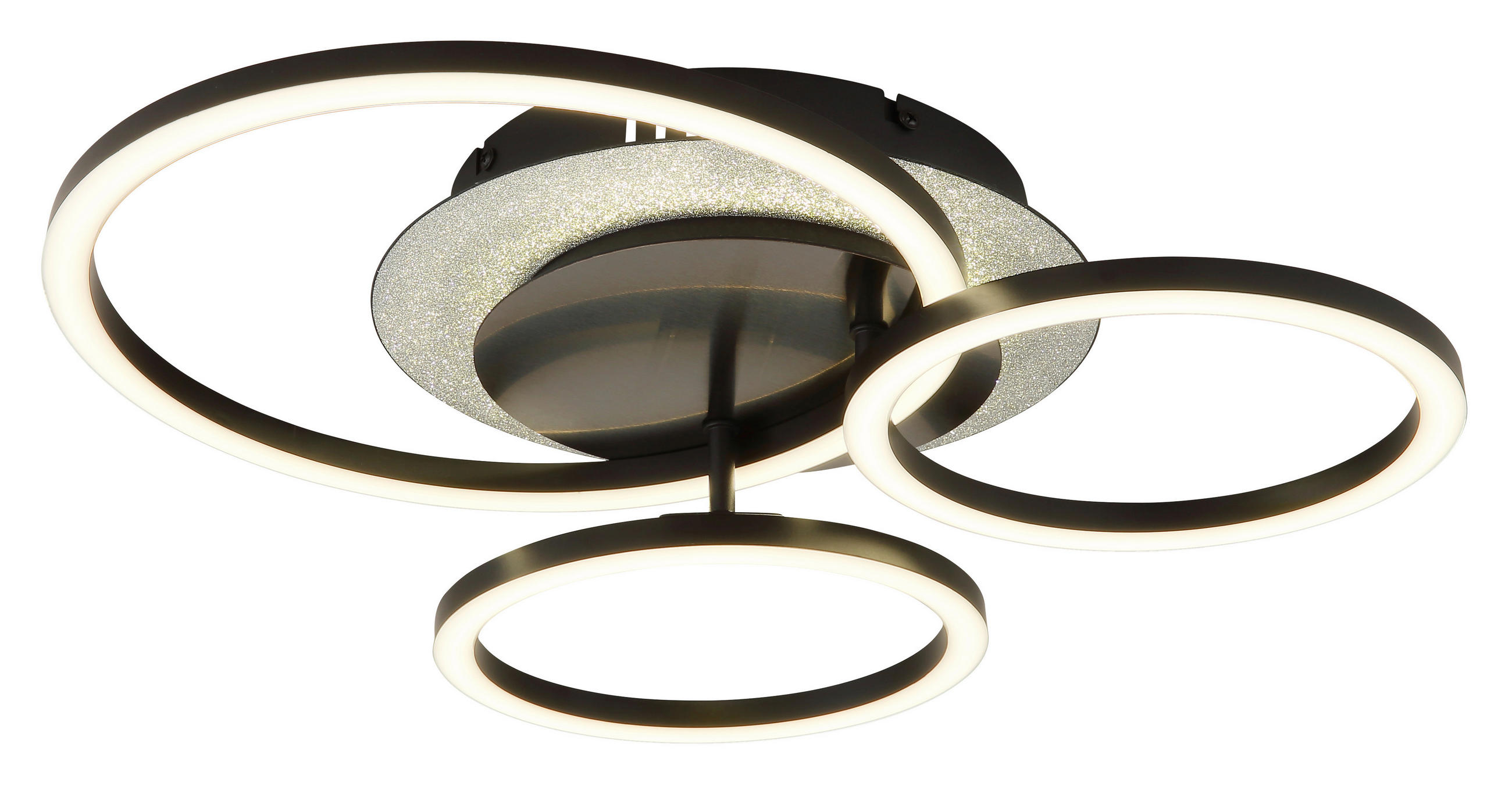 LED-DECKENLEUCHTE 46/42/11,5 cm   - Silberfarben/Schwarzchrom, Design, Kunststoff/Metall (46/42/11,5cm) - Globo