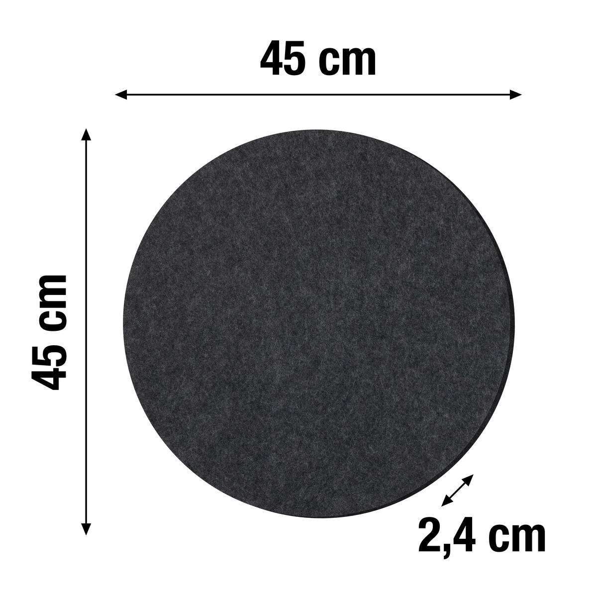 AKUSTIKPANEEL  - Anthrazit, Basics, Kunststoff (45/2,4cm)