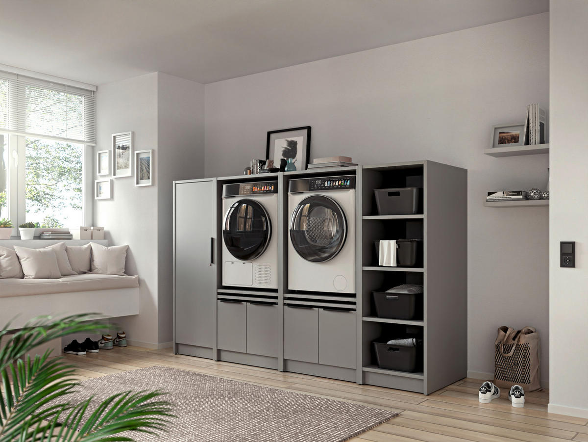 MEHRZWECKSCHRANK 50/150/68 cm  - gris/couleur de chêne, Basics, matière synthétique/matériau de bois (50/150/68cm) - MID.YOU