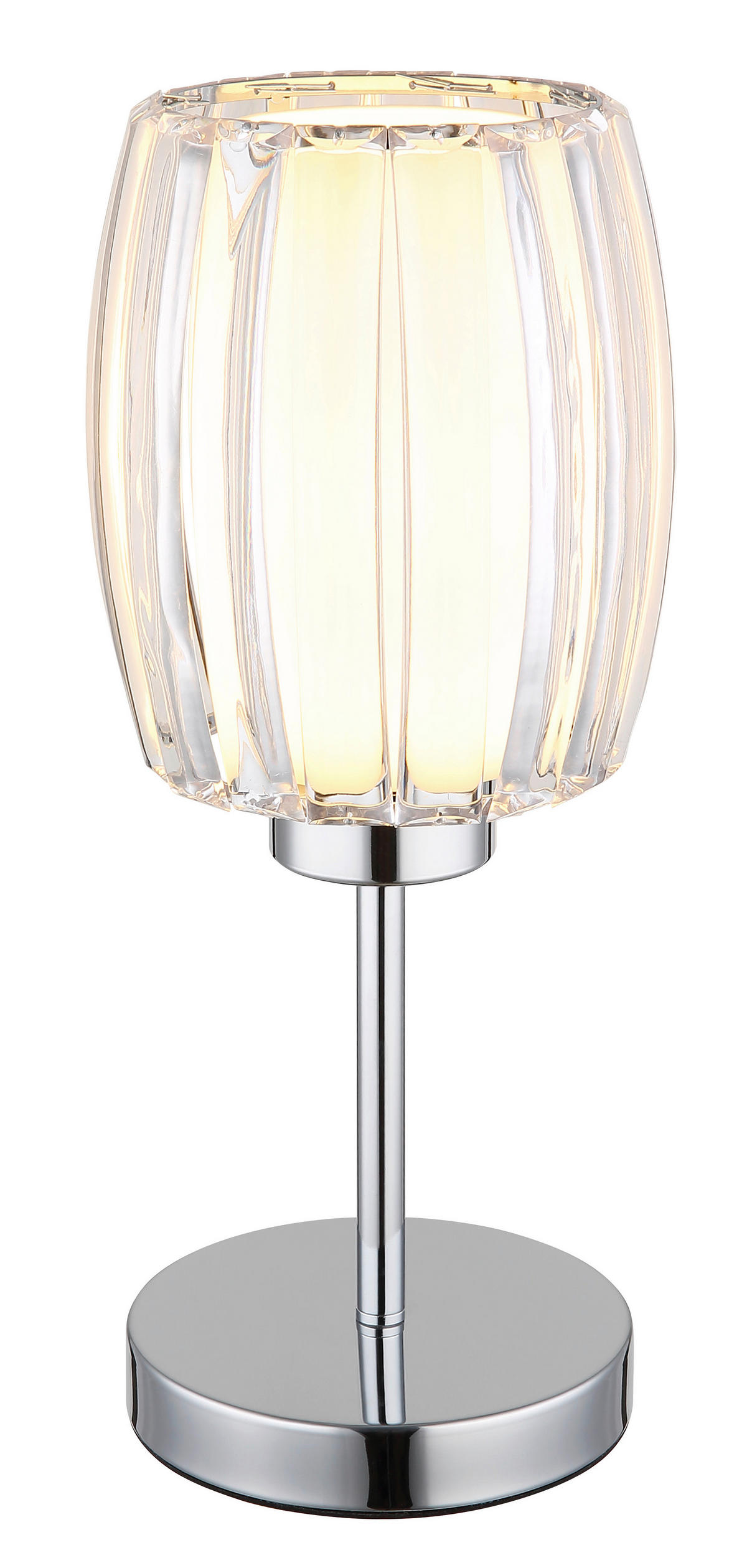 TISCHLEUCHTE 18/40 cm   - Klar/Chromfarben, Design, Glas/Kunststoff (18/40cm) - Globo