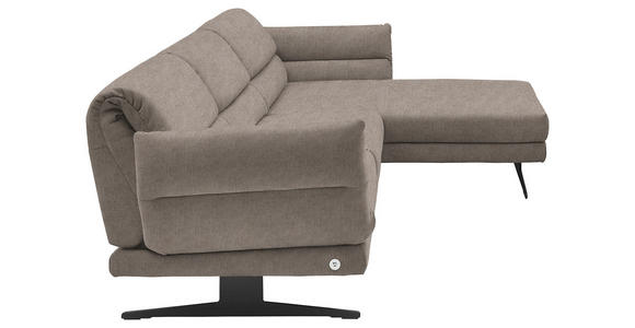 ECKSOFA  in Flachgewebe Taupe  279-327/176-217 cm  - Taupe/Schwarz, Design, Textil/Metall (279-327/176-217cm) - Dieter Knoll