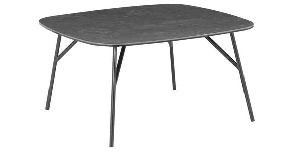 COUCHTISCH Klarglas 75/75/40 cm quadratisch Grau, Schwarz - Schwarz/Grau, Basics, Glas/Keramik (75/75/40cm) - Xora