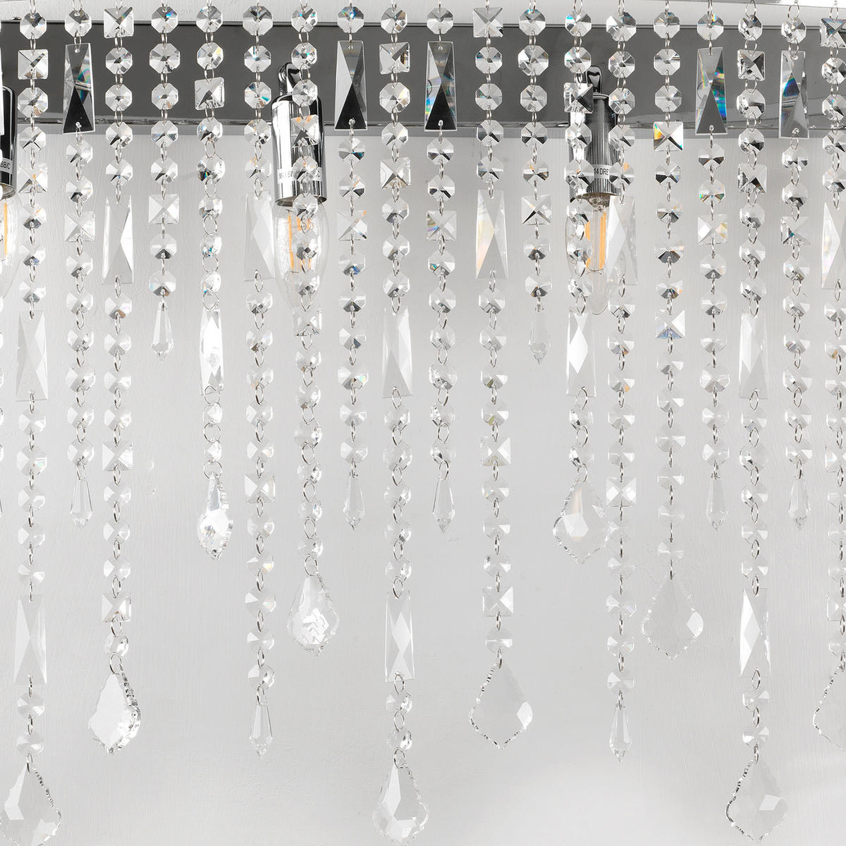 WANDLEUCHTE  75 cm  - Chromfarben, Design, Glas/Metall (75cm)
