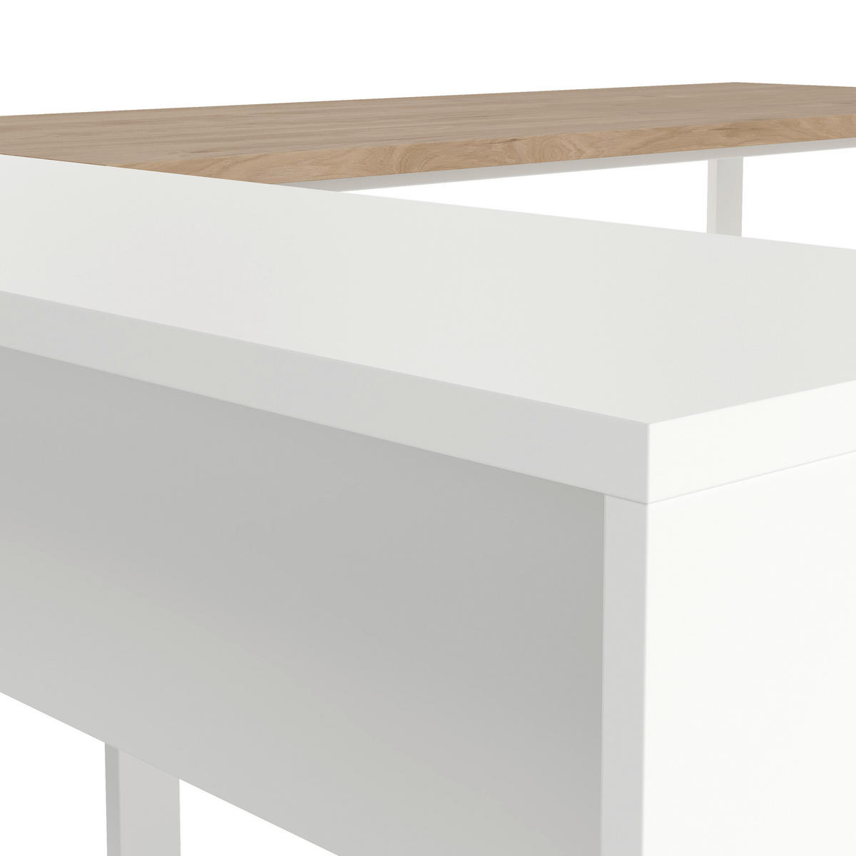 SCHREIBTISCHKOMBINATION Weiß, Eichefarben  - Eichefarben/Weiß, MODERN, Holzwerkstoff (160/100/75,6cm) - MID.YOU