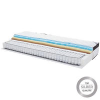 TASCHENFEDERKERNMATRATZE PLUMA COCO, 180/200 cm, Höhe ca.: 27 cm, H3 = fest, 7-Zonen - Weiß, Textil (180/200cm) - Ele