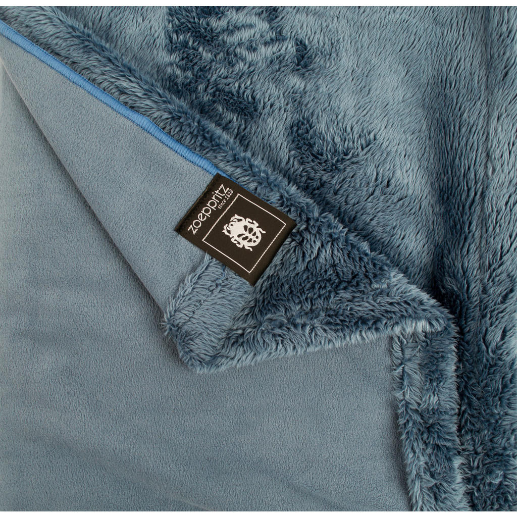 Thumbnail - Zoeppritz Wohndecke zoeppritz since 1828, Blau, Textil, Uni, 140x190 cm, Kettelrand, pflegeleicht, Double face, Wohntext...