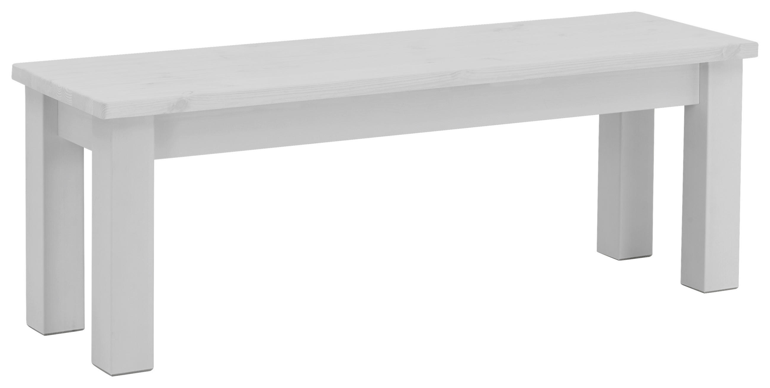 SITZBANK 130/46/40 cm Weiß Kiefer massiv  - Weiß, ROMANTIK / LANDHAUS, Holz (130/46/40cm) - Boxxx