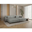 BIGSOFA  in Chenille Graubraun  - Graubraun/Schwarz, MODERN, Textil/Metall (300/80/190cm) - Carryhome