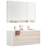 BADEZIMMER  in 120 cm  - Eschefarben/Weiß, KONVENTIONELL, Glas/Holzwerkstoff (120cm) - Voleo