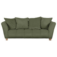 3-SITZER-SOFA Chenille Grün  - Buchefarben/Grün, KONVENTIONELL, Holz/Textil (212/72/95cm) - Milino