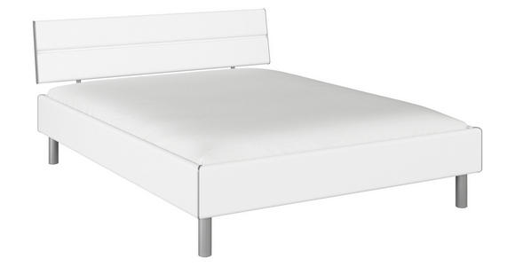 BETT 160/200 cm  in Weiß  - Alufarben/Weiß, Design, Holzwerkstoff/Metall (160/200cm) - Carryhome