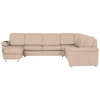 WOHNLANDSCHAFT in Flachgewebe Beige  - Chromfarben/Beige, KONVENTIONELL, Textil/Metall (163/336/240cm) - Beldomo System
