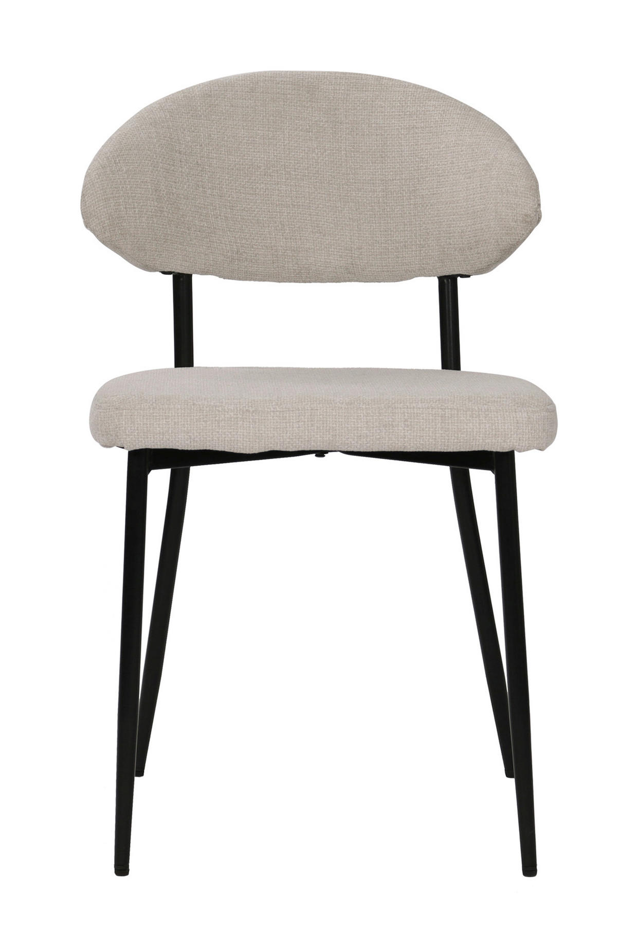 STUHL-SET 2 Stück  Struktur  Schwarz, Beige  - Beige/Schwarz, MODERN, Textil/Metall (56/82/53cm) - MID.YOU