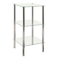 OTVORENA POLICA boja hroma  - boja hroma, Dizajnerski, staklo/metal (39/77/39cm) - Boxxx
