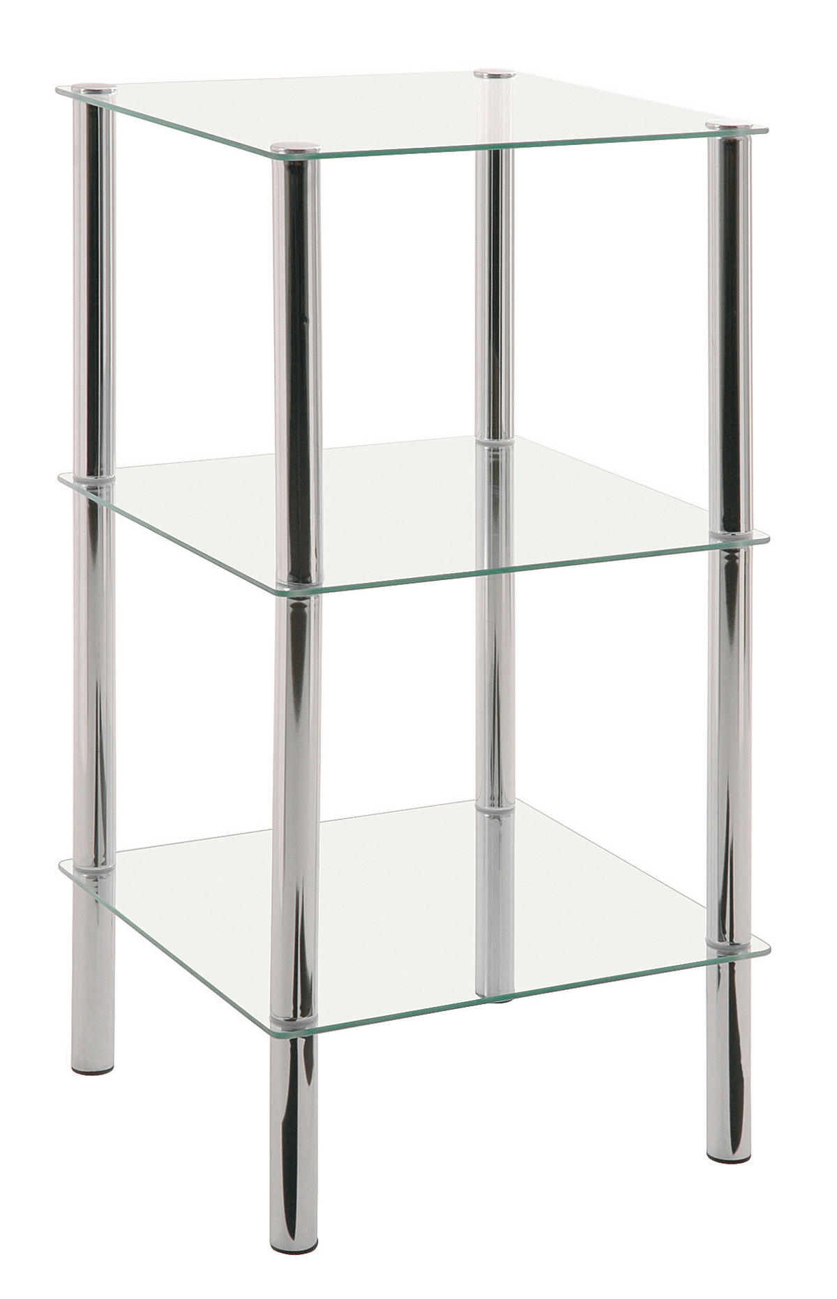 OTVORENA POLICA boja hroma  - boja hroma, Dizajnerski, staklo/metal (39/77/39cm) - Boxxx