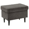 HOCKER in Textil Dunkelbraun  - Dunkelbraun/Schwarz, Basics, Holz/Textil (63/43/42cm) - MID.YOU