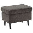 HOCKER Mikrovelours Dunkelbraun  - Dunkelbraun/Schwarz, Basics, Holz/Textil (63/43/42cm) - Carryhome