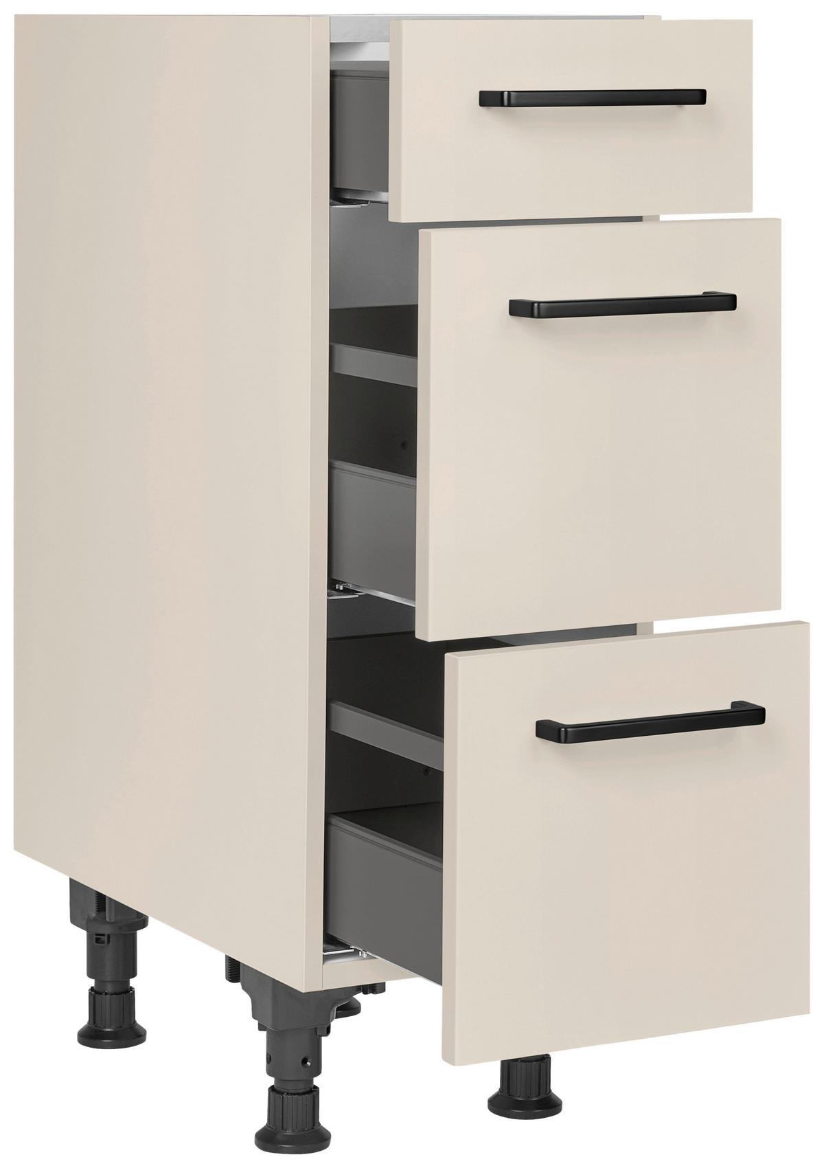 SCHUBKASTENUNTERSCHRANK 30/87/56 cm  in Sandfarben  - Sandfarben/Schwarz, MODERN, Holzwerkstoff/Metall (30/87/56cm) - Nobilia