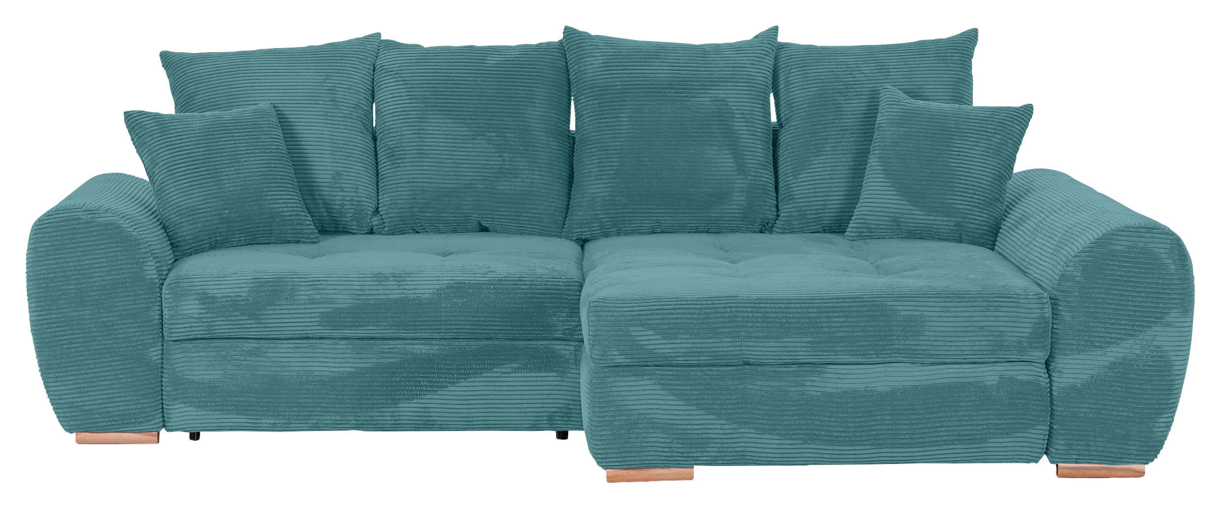 ECKSOFA Petrol Cord  - Eichefarben/Petrol, KONVENTIONELL, Holz/Textil (276/177cm) - Carryhome