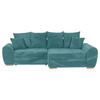 ECKSOFA in Cord Petrol  - Eichefarben/Petrol, Konventionell, Holz/Textil (276/177cm) - Carryhome
