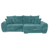 ECKSOFA in Cord Petrol  - Eichefarben/Petrol, Konventionell, Holz/Textil (276/177cm) - Carryhome