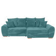 ECKSOFA in Cord Petrol  - Eichefarben/Petrol, KONVENTIONELL, Holz/Textil (276/177cm) - Carryhome