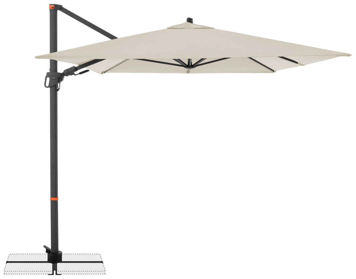 AMPELSCHIRM 300x240 cm  - Anthrazit/Naturfarben, Basics, Textil/Metall (320/240cm) - Doppler