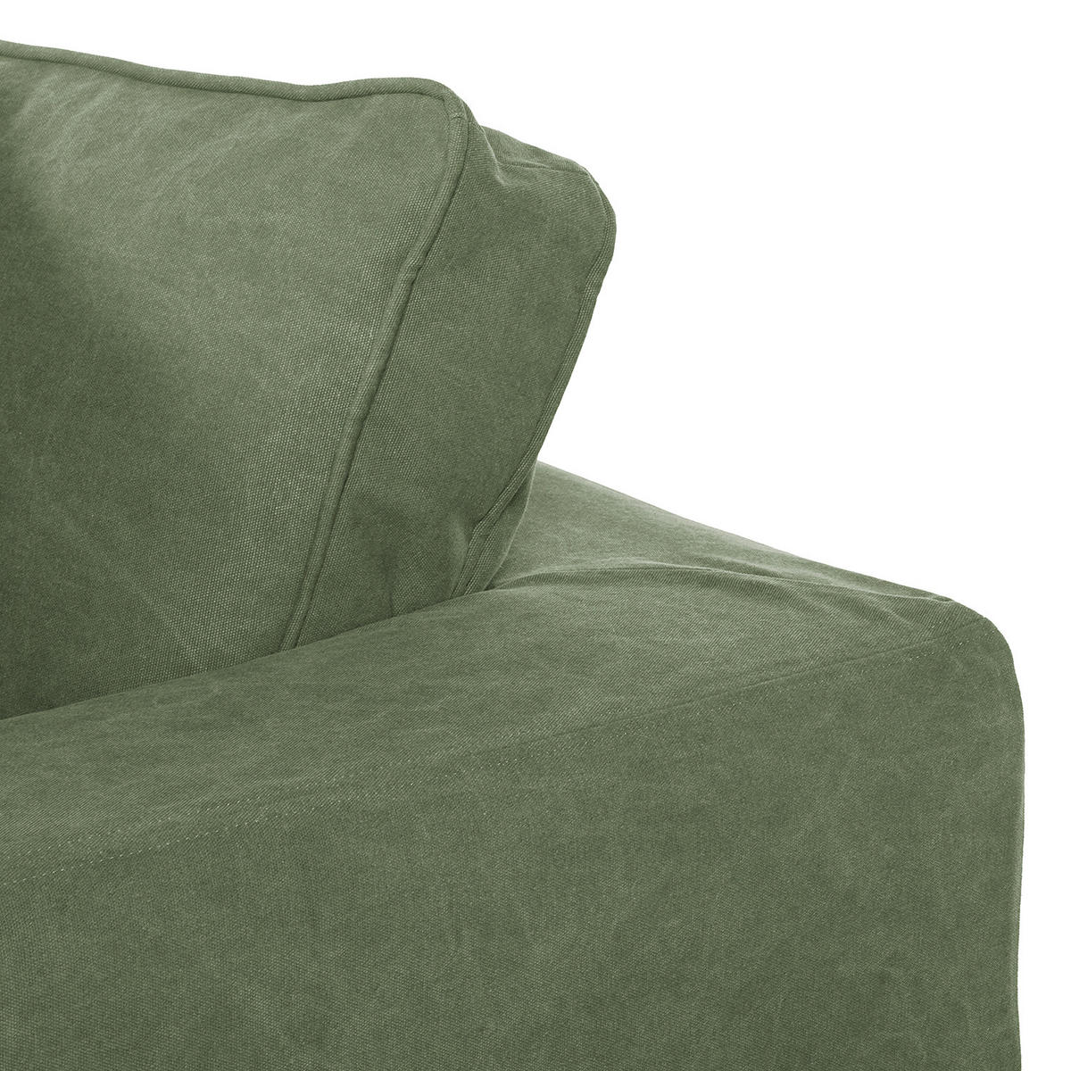ECKSOFA STELLA in Webstoff Olivgrün Zierkissen, Rückenkissen  222/238 cm  - Schwarz/Olivgrün, Design, Kunststoff/Textil (222/238cm) - P & B