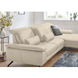 ECKSOFA Rivello in Echtleder Creme  328/193 cm  - Creme/Schwarz, Design, Leder/Metall (328/193cm) - Dieter Knoll