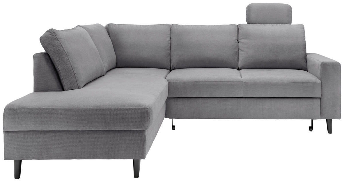 ECKSCHLAFSOFA in Chenille Dunkelgrau  - Dunkelgrau/Schwarz, MODERN, Holz/Textil (200/242cm) - Livetastic