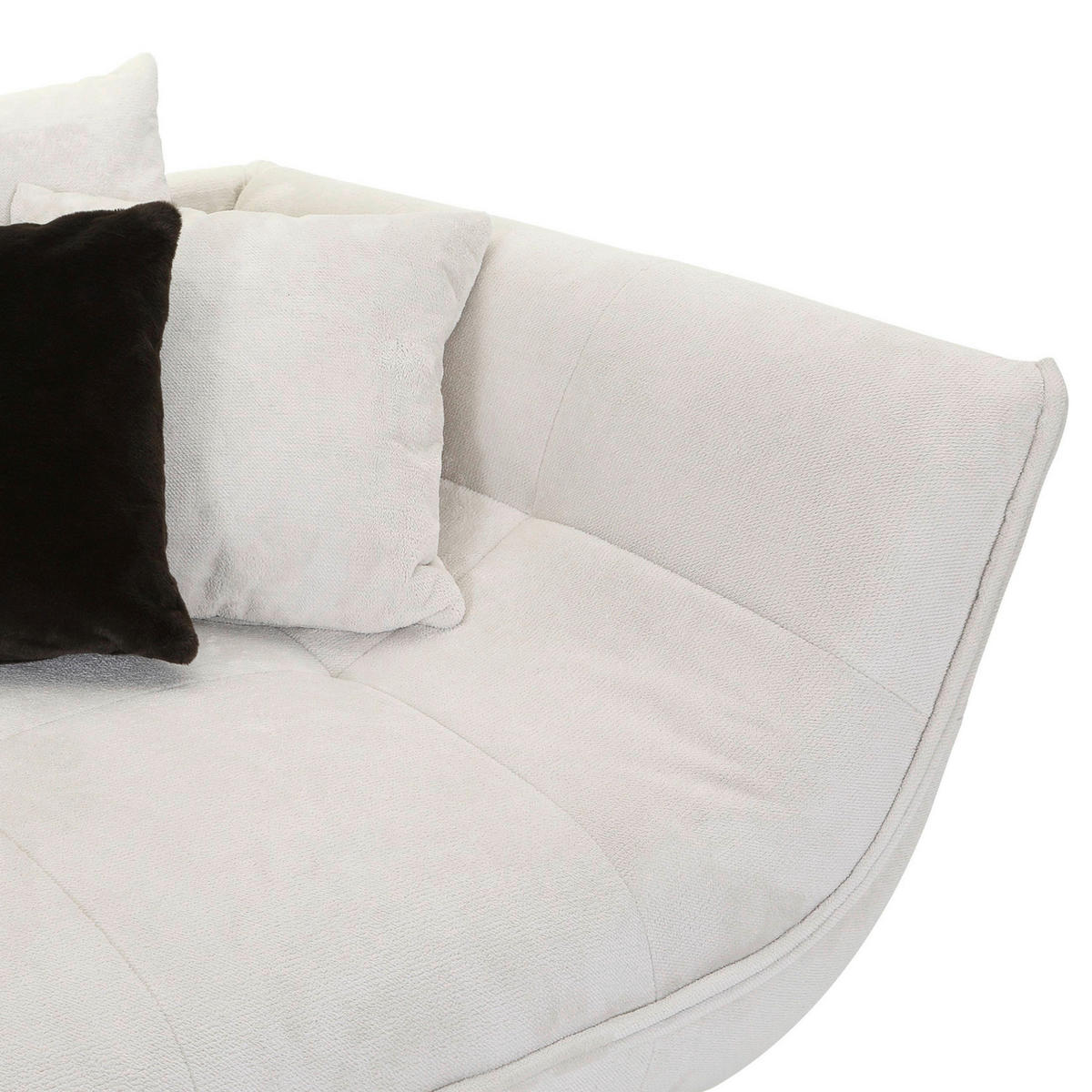 BIGSOFA Flachgewebe Creme  - Dunkelbraun/Beige, Design, Textil/Metall (275/80/123cm) - Lomoco