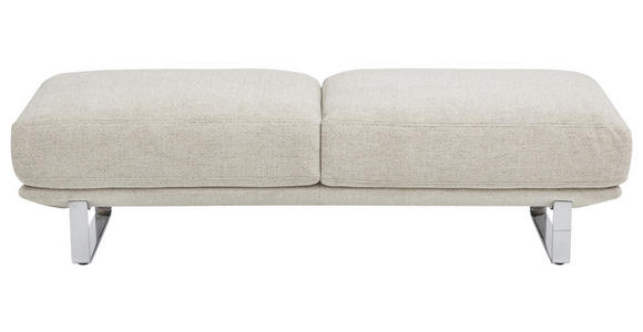 HOCKER in Textil Champagner - Chromfarben/Champagner, Design, Textil/Metall (160/44/60cm) - Dieter Knoll