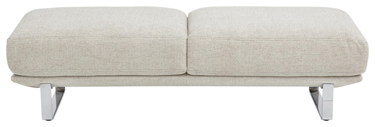 HOCKER Webstoff Champagner  - Chromfarben/Champagner, Design, Textil/Metall (160/44/60cm) - Dieter Knoll