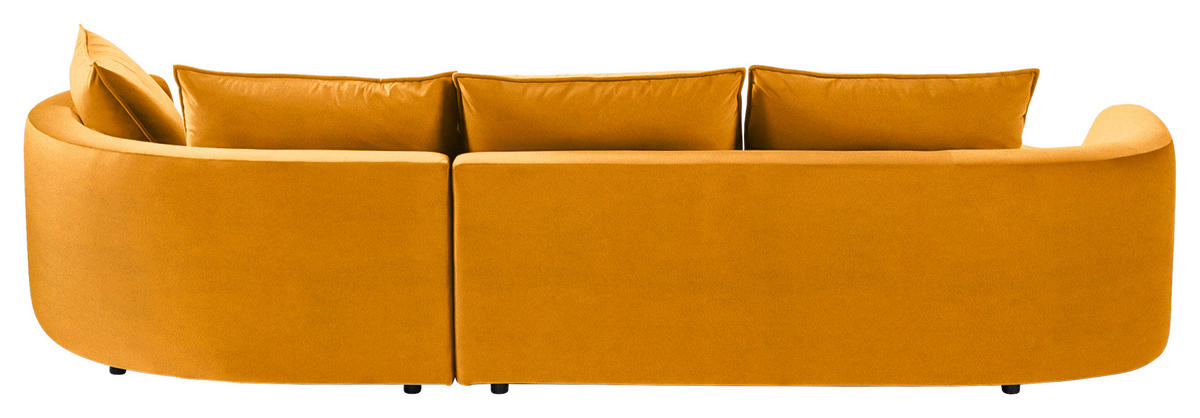 BIGSOFA in Samt Currygelb  - Currygelb/Schwarz, Design, Kunststoff/Textil (322/66/154cm) - home24