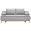 BOXSPRINGSOFA in Webstoff Hellgrau  - Eichefarben/Beige, Design, Holz/Textil (202/78/93/100cm) - Venda
